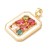 Brass Micro Pave Colorful Cubic Zirconia Pendants KK-C264-15G-2