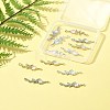 12Pcs 6 Colors Alloy & Glass Butterfly Connector Charms FIND-FS0004-08-9