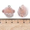 Flocking Opaque Resin Pendants RESI-F064-A10-3