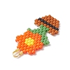 MIYUKI Glass Seed Beaded Pendants PALLOY-MZ01259-02-4