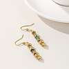 304 Stainless Steel & African Turquoise(Jasper) Dangle Earrings for Women WG35C69-01-3