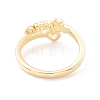 Word Mom Heart Cuff Ring KK-K262-04G-3