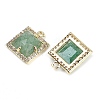 Natural Green Strawberry Quartz Faceted Square Charms G-I375-06G-07-2