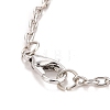 Rectangle with Word I Love You 304 Stainless Steel Pendant Necklace with Alloy Cable Chain for Women NJEW-M192-01P-4
