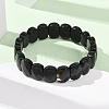 Dyed & Heated Natural Black Agate Beaded Stretch Bracelets for Unisex G-K303-01A-2