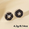 304 Stainless Steel Flower Stud Earrings IK8478-1-2