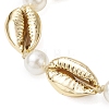 Natural Shell & Acrylic Pearl Braided Bead Bracelets for Women BJEW-JB11262-01-3