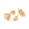 Rack Plating Brass Micro Pave Cubic Zirconia Stud Earrings EJEW-I304-06G-08-2