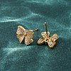 Brass Micro Pave Cubic Zirconia Stud Earrings EJEW-F418-07G-5