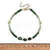 Dyed Natural Malaysia Jade & Moss Agate & Prehnite Beads Beaded Anklets for Women AJEW-AN00832-02-4