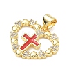 Religion Cross Brass Micro Pave Clear Cubic Zirconia Pendants CU-CBA83A6-03F-G03-2