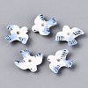 Hand Painted Peace Dove Porcelain Beads PORC-N013-05-1