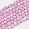 Round Grade A Natural Kunzite Beads Strands G-F289-36-8mm-1