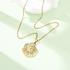 304 Stainless Steel Flower Pendant Cable Chain Necklaces for Men Women NJEW-K308-05A-G-2