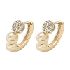 Brass Clear Cubic Zirconia Hoop Earrings EJEW-Q014-07G-2