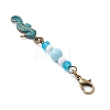 Ocean Theme Alloy Charm & Glass Beads Pendant Decorations HJEW-JM03158-04-4