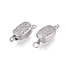 Brass Micro Pave Clear Cubic Zirconia Box Clasps KK-Q074-04P-1