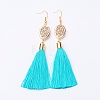 Ice Silk Thread Tassel Dangle Earrings EJEW-P142-B03-2