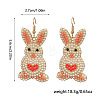 Easter Zinc Alloy & Plastic Imitation Pearl Rabbit Dangle Earrings FS-WG041E6-01-5