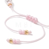 Natural Dyed Yellow Jade & Plastic Imitation Pearl Braided Bead Bracelets for Women BJEW-MZ00308-5