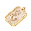 Transparent Epoxy Resin Brass Pendants KK-B163-01G-01-2