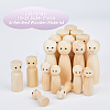 18Pcs 9 Style Unfinished Wooden Peg Dolls Display Decorations WOOD-FH0002-08-2