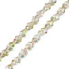 Electroplate Transparent Glass Beads Strands GLAA-TAC0028-009D-2
