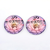 Yoga Theme Glass Cabochons X-GGLA-L011-25mm-01-1