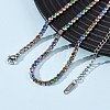3MM 304 Stainless Steel Rhinestone Cup Chain Necklaces for Women NJEW-G175-01P-01-3