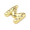 Brass Micro Pave Clear Cubic Zirconia Pendants KK-I476-02G-M-2