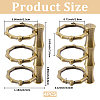 6-Ring Bamboo Stick Alloy Loose Leaf Book Binder Hinged Rings FIND-CP0003-97AB-2