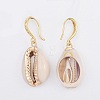 Electroplate Cowrie Shell Dangle Earrings X-EJEW-JE03114-2