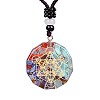 Orgonite Chakra Natural & Synthetic Mixed Stone Pendant Necklaces QQ6308-2-1