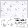 40Pcs 2 Styles 304 Stainless Steel Ear Nuts STAS-DC0007-33-4