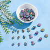 48Pcs 6 Style Rack Plating Rainbow Color Alloy Beads FIND-BC0002-75-5