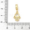 Brass Micro Pave Cubic Zirconia European Dangle Charm KK-U062-24G-3