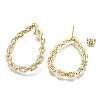 Brass Micro Pave Cubic Zirconia Stud Earrings EJEW-S208-120A-NF-2