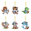 DIY Diamond Painting Animal & Rugby Keychain Kits PW-WG74B58-01-5