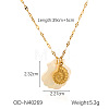 Ocean Theme Natural Shell & 304 Stainless Steel Pendant Dapped Chain Necklaces for Women FS-WG58500-01-1