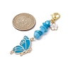 Butterfly Alloy Enamel Pendants Decoraiton HJEW-JM01637-04-4