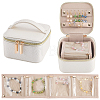 Portable Travel PU Leather Jewelry Storage Zipper Boxes with Handle CON-WH20005-28A-1