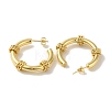 Rack Plating Ring Brass Stud Earrings for Women EJEW-P272-01G-2