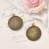 Tibetan Style Flat Round Alloy Big Pendant Cabochon Settings LS-X-TIBEP-Q049-09AB-NR-5