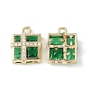 Brass Pave Cubic Zirconia Pendants KK-G462-44KCG-03-1