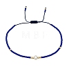 Glass Imitation Pearl & Seed Braided Bead Bracelets WO2637-18-1