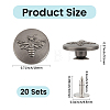 20Pcs Flat Round with Bee Pattern Alloy Decorative Rivets FIND-CY0002-35-2