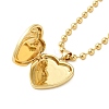 Real 18K Gold Plated Brass Pave Shell Ball Chain Locket Pendant Necklaces for Women NJEW-K381-02A-G-2