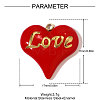 Valentine's Day 304 Stainless Steel Enamel Pendants STAS-OY008-05G-2