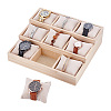 3-Tier 9 Grids Wood Bracelet Display Stands BDIS-WH0003-33A-1