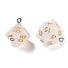 7Pcs 7 Styles Transparent Resin Polyhedral Dice Pendants Set RESI-A029-01F-2